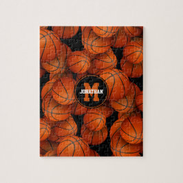 Basketballen patronen jongens gepersonaliseerd legpuzzel