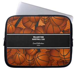basketballen patroon coach cadeau een aangepaste n laptop sleeve