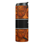 basketballen patroon coach cadeau een aangepaste n thermosbeker (Gedraaid links)