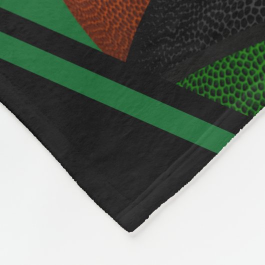 basketballen patroon groene zwarte meisjes fleece deken (Hoek)