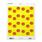 Basketballen patroon op etiket (Full Sheet)