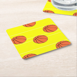 Basketballen patroon op kartonnen onderzetters
