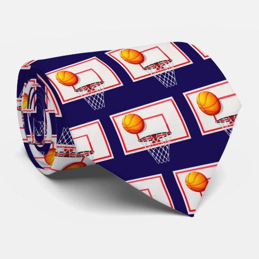 Basketballen Patroon | Sport Gifts Stropdas (Opgerold)