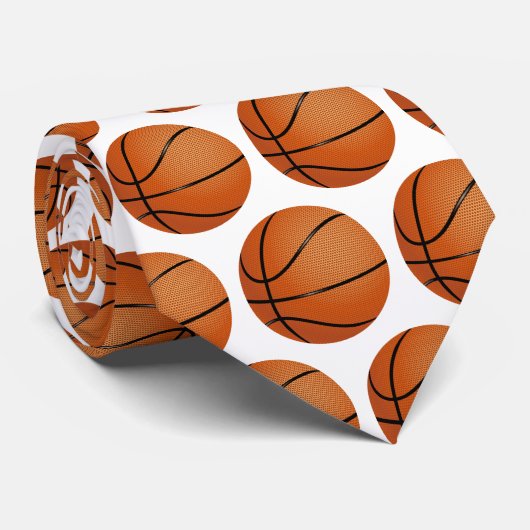Basketballen Patroon | Sport Gifts Stropdas (Opgerold)