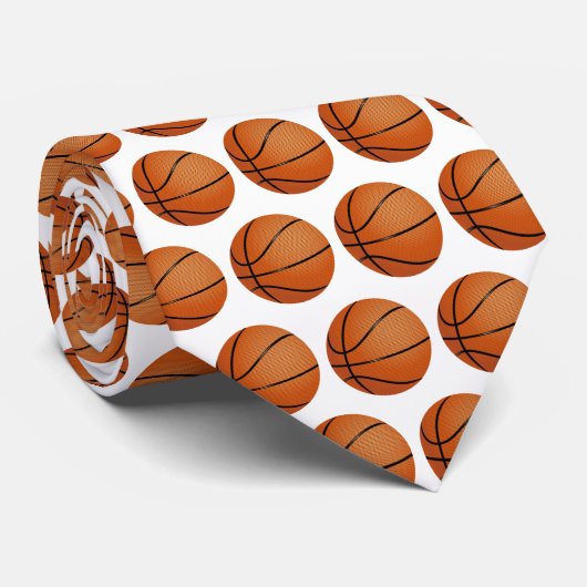Basketballen Patroon | Sport Gifts Stropdas (Opgerold)