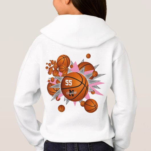 basketballen roze grijze sterren (Achterkant)