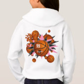 basketballen roze zwarte sterren (Achterkant)