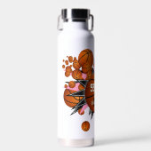 basketballen voor meisjes roze zwarte sterren waterfles (Voorkant)