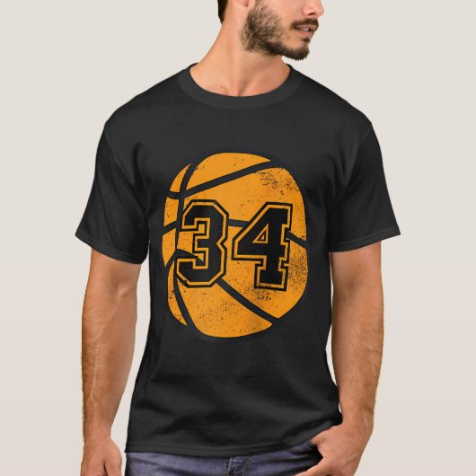 Basketballer 34 Basketbal Mama Papa Jersey Num T-shirt (Voorkant)