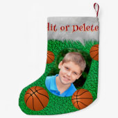 Basketballer Basketbal Coach Foto Naam Cool Kleine Kerstsok (Achterkant)