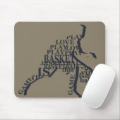 Basketballer dribbelen met full body tekst muismat (Met muis)