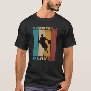 Basketballer dribbelen  retro stijl t-shirt