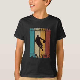 Basketballer dribbelen retro stijl t-shirt
