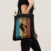 Basketballer dribbelen  retro stijl tote bag (Dichtbij)