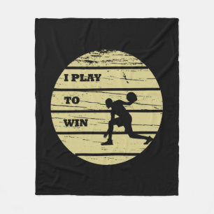 Basketballer dribbelen  retro zonsondergang fleece deken