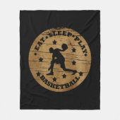 Basketballer dribbelen  retro zonsondergang fleece deken (Voorkant)