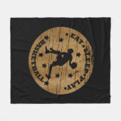 Basketballer dribbelen  retro zonsondergang fleece deken (Voorkant (Horizontaal))