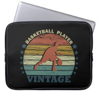 Basketballer dribbelen  retro zonsondergang