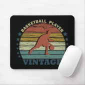 Basketballer dribbelen  retro zonsondergang muismat (Met muis)