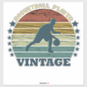 Basketballer dribbelen retro zonsondergang stijl sticker (Vel)