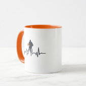 Basketballer dribbelende hartslag mok (Voorkant links)