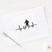 Basketballer dribbelende hartslag vierkante sticker (Envelop)