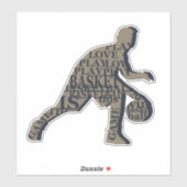 Basketballer dribbelt sticker (Vel)
