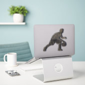 Basketballer dribbelt sticker (Laptop op bureau)