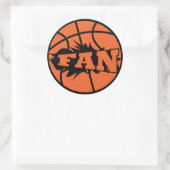 Basketballer fan sinaasappel bal ronde sticker (Tas)