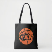 Basketballer fan sinaasappel bal tote bag (Voorkant)