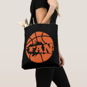 Basketballer fan sinaasappel bal tote bag (Dichtbij)