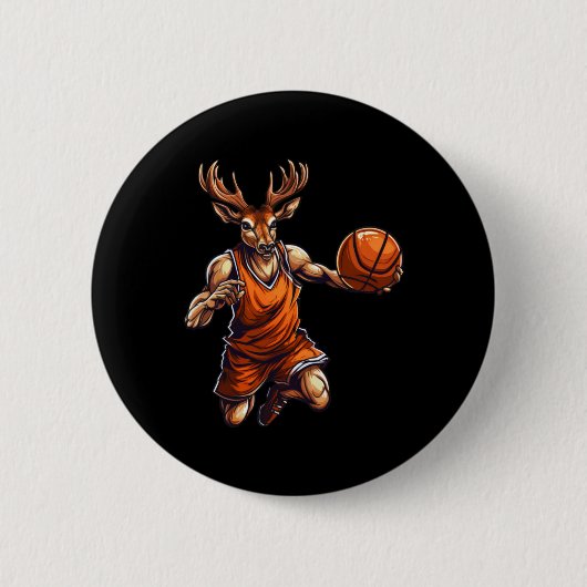 Basketballer Hirsch Ronde Button 5,7 Cm (Voorkant)