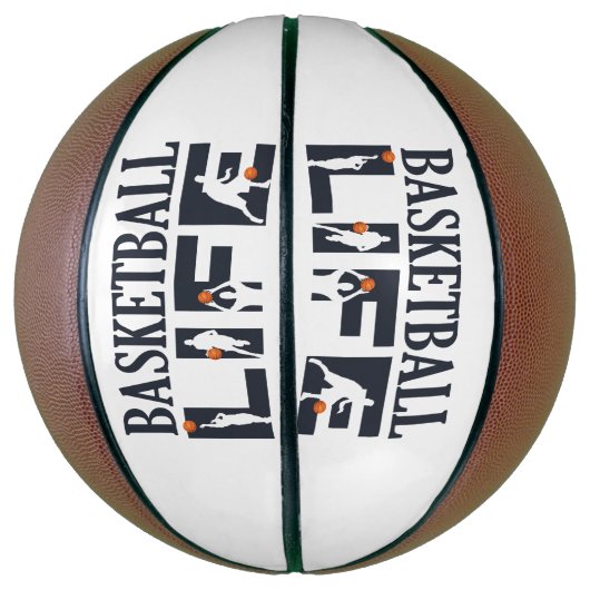 basketballer leven blauwe tekst basketbal (Verticaal)