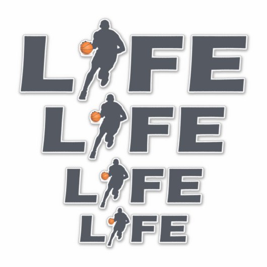 basketballer leven blauwe tekst sticker (Voorkant)