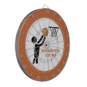 Basketballer met bal dartbord (Voorkant Links)