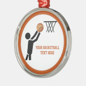 Basketballer met bal metalen ornament (Links)