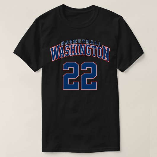 Basketballer nummer 22 van Washington T-shirt (Design voorkant)