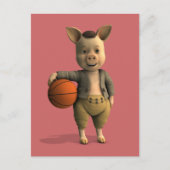 Basketballer Piglet Briefkaart (Voorkant)