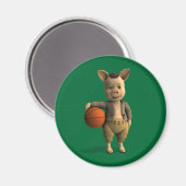 Basketballer Piglet Magneet (Voorkant / Achterkant)