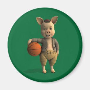 Basketballer Piglet Magneet