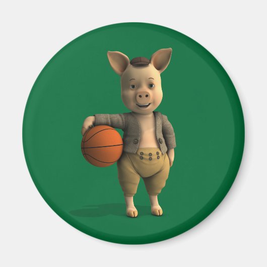 Basketballer Piglet Magneet (Voorkant)