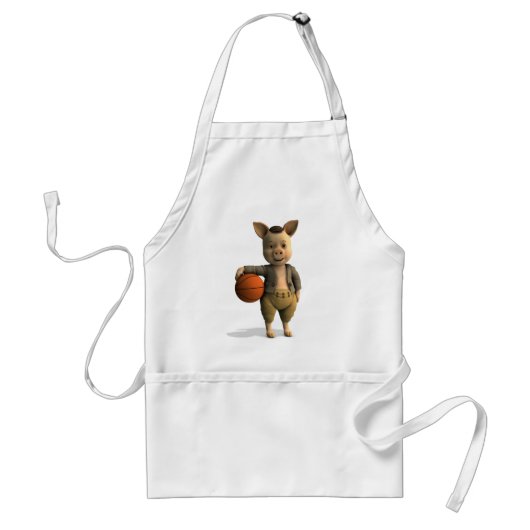 Basketballer Piglet Standaard Schort (Voorkant)