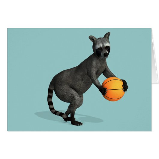 Basketballer Raccoon (Voorkant Horizontaal)