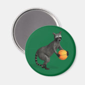 Basketballer Raccoon Magneet (Voorkant / Achterkant)