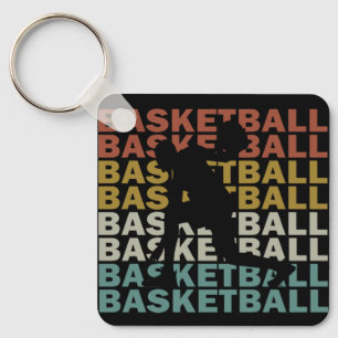 Basketballer  retro stijl sleutelhanger