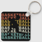 Basketballer  retro stijl sleutelhanger (Achterkant)