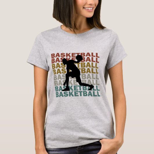 Basketballer  retro stijl t-shirt (Voorkant)
