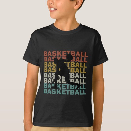 Basketballer  retro stijl t-shirt (Voorkant)
