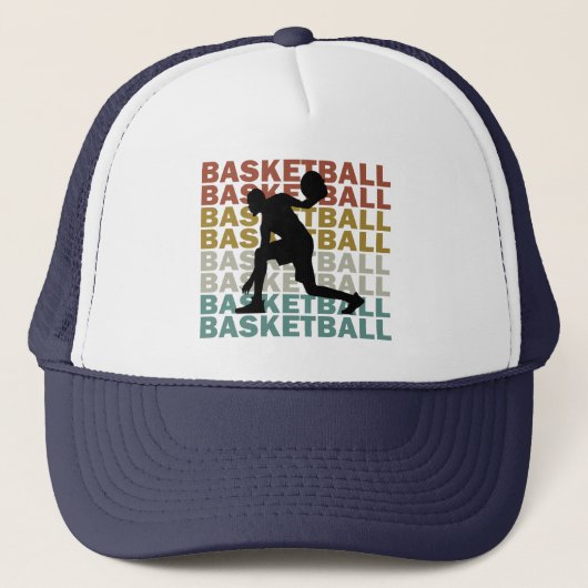 Basketballer retro stijl trucker pet (Voorkant)