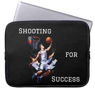 Basketballer Schieten Hoops Waterverf Schets Laptop Sleeve